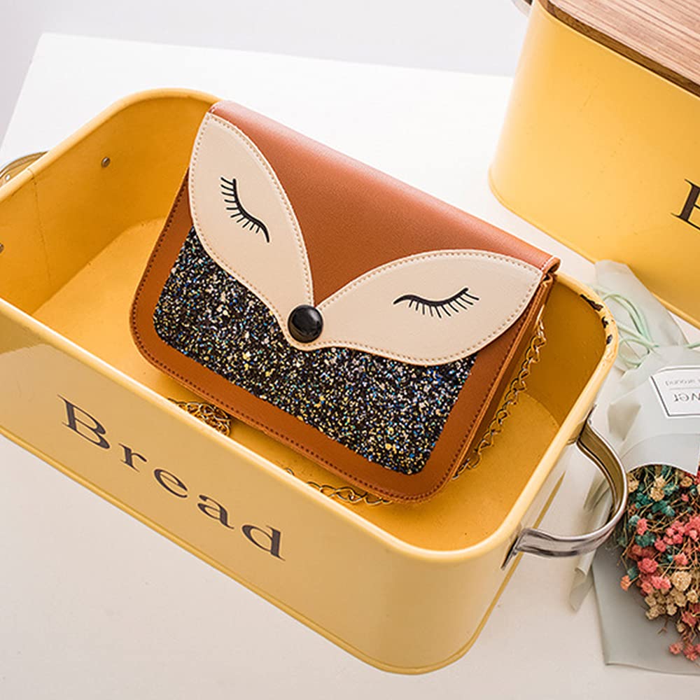 Cute Fox Sequins Leather Crossbody Shoulder Bag for Little Girls - Kids Small Purse, Perfect for School, Parties & Gifts