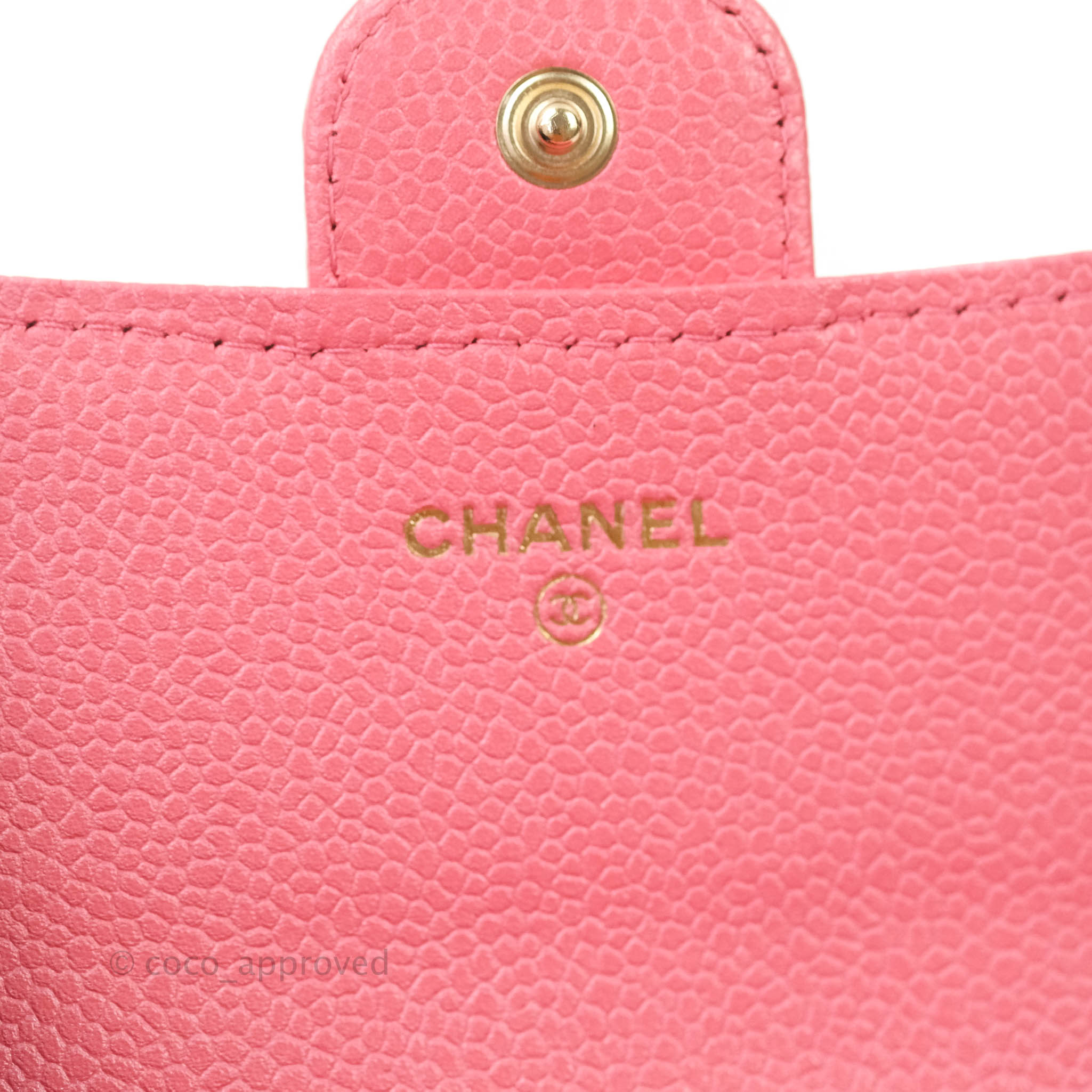 Chanel Classic Flap Wallet in Pink Caviar Leather with Gold Hardware - Luxury Designer Wallet for Women, Perfect for Everyday Use & Special Occasions