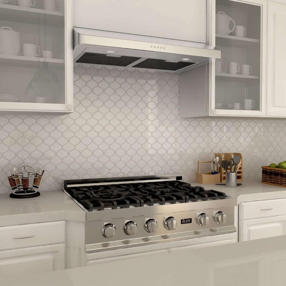 ZLINE 30 Inch Stainless Steel Ducted Under Cabinet Range Hood - Hardwired Power (Model 617 30) | Perfect for Modern Kitchens & Cooking Ventilation