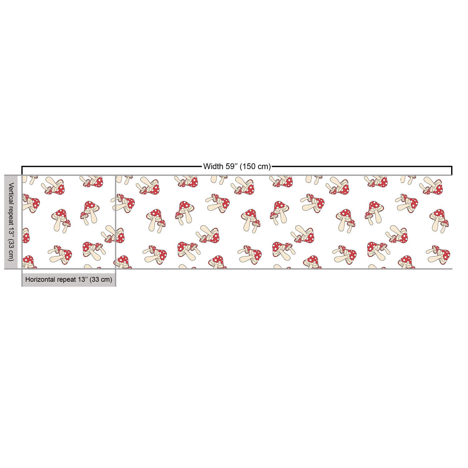 Ambesonne Mushroom Print Fabric by The Yard - Repeating Botanical Polka Dot Design on Plain Background - Decorative Upholstery & Home Decor Fabric - 10 Yards Dark Pink Champagne - Perfect for DIY Curtains, Pillow Covers & Table Runners