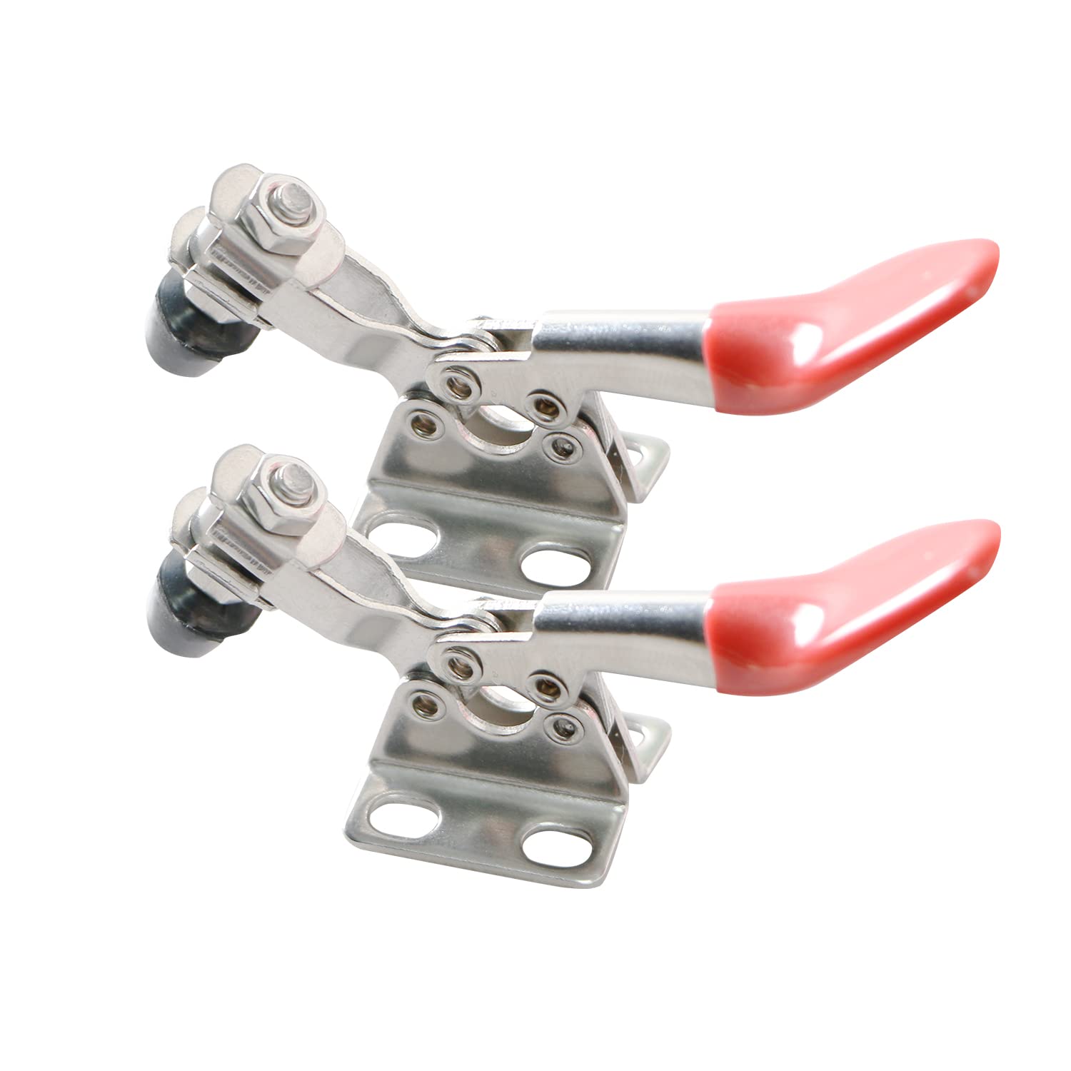2PCS 304 Stainless Steel Toggle Clamps - 27KG/60LBS Gripping Force, Quick Locking Hand Clamps for Woodworking, Metalworking & DIY Projects - Horizontal Quick Release Tool Clamps for Workbench & Crafting