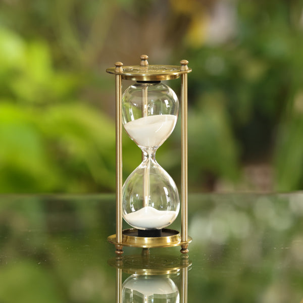 Vintage Brass 10 or 20 Minute Hourglass by Kelvin and Hughes - Perfect for Home Décor, Office Desk, Meditation Timer & Gift Idea