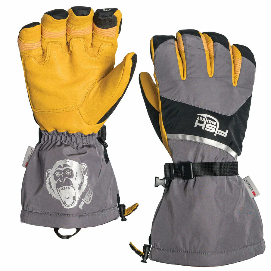 Premium Fish Monkey The Yeti Full Finger Ice Fishing Gloves - Warm Waterproof & Durable for Extreme Cold Weather - Perfect for Ice Fishing, Winter Sports & Outdoor Activities
