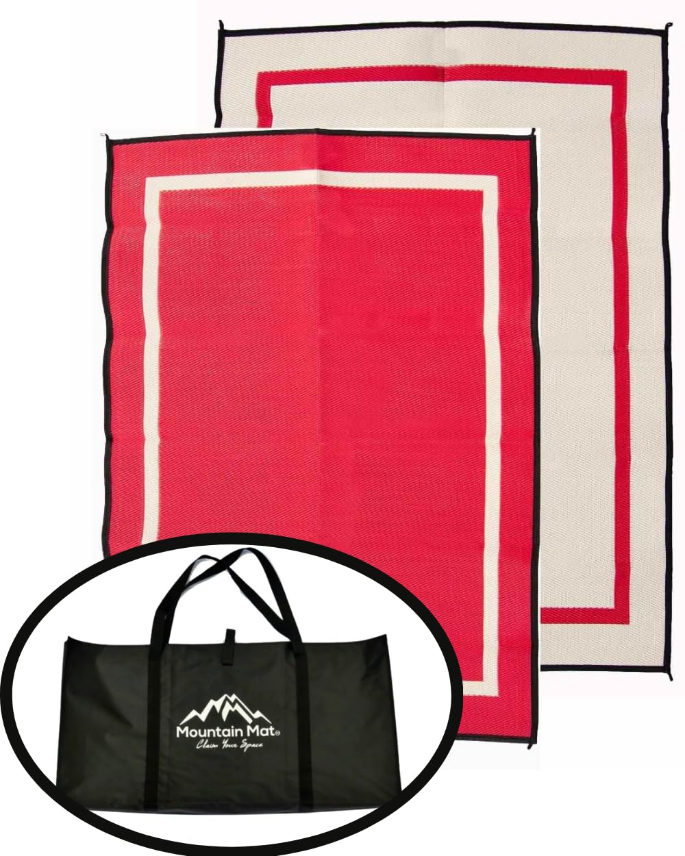 Eco-Friendly Recycled Plastic Outdoor Mat for Beach, Camping & Picnics - Waterproof Sand-Resistant Travel Mat for RV, Park, Backyard & Poolside Relaxation