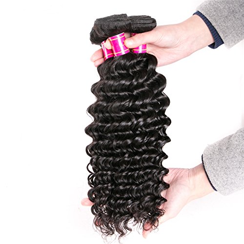 8A Mongolian Virgin Remy Human Hair Bundles 3pcs/lot 300g - Deep Wave Curly Weave Natural Color 26