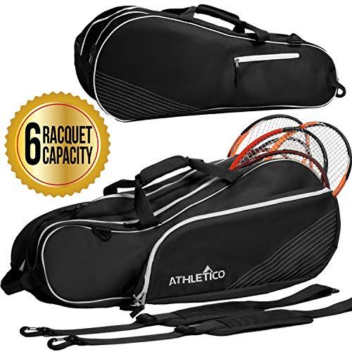 Athletico 6 Racquet Tennis Bag - Premium Tennis Gear for Players & Coaches - Perfect for Tournaments, Practice & Travel