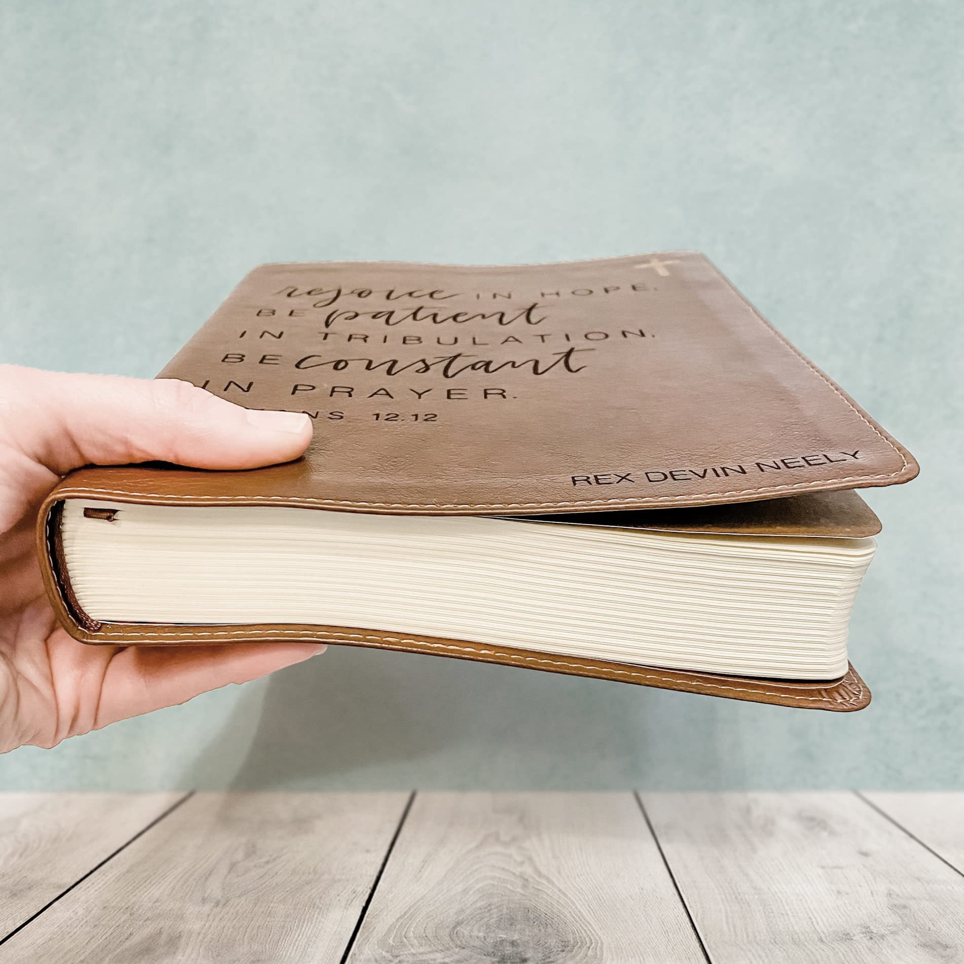 Hand Illustrated & Laser Engraved NIV Journaling Bible - Personalized Christian Gift with Custom Name Engraving | Perfect for Bible Study, Prayer Journaling & Spiritual Gifts