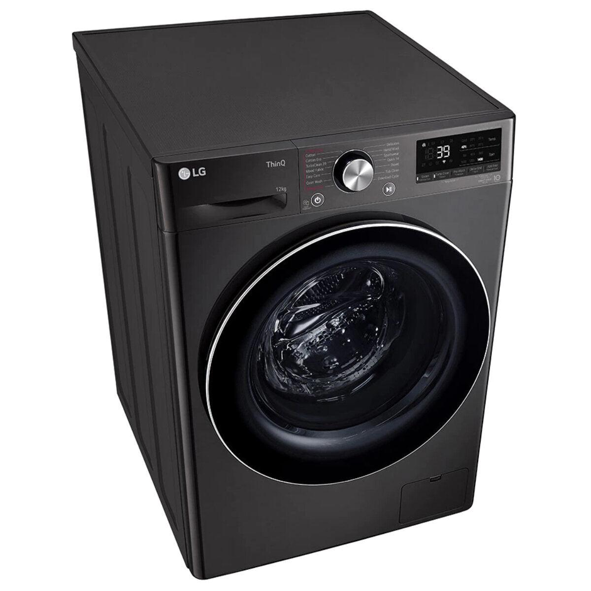 LG Series 9 12kg Front Load Washing Machine - Energy Efficient, Quiet Operation, Black (WV9 1412B) - Perfect for Large Families & Smart Home Laundry Rooms