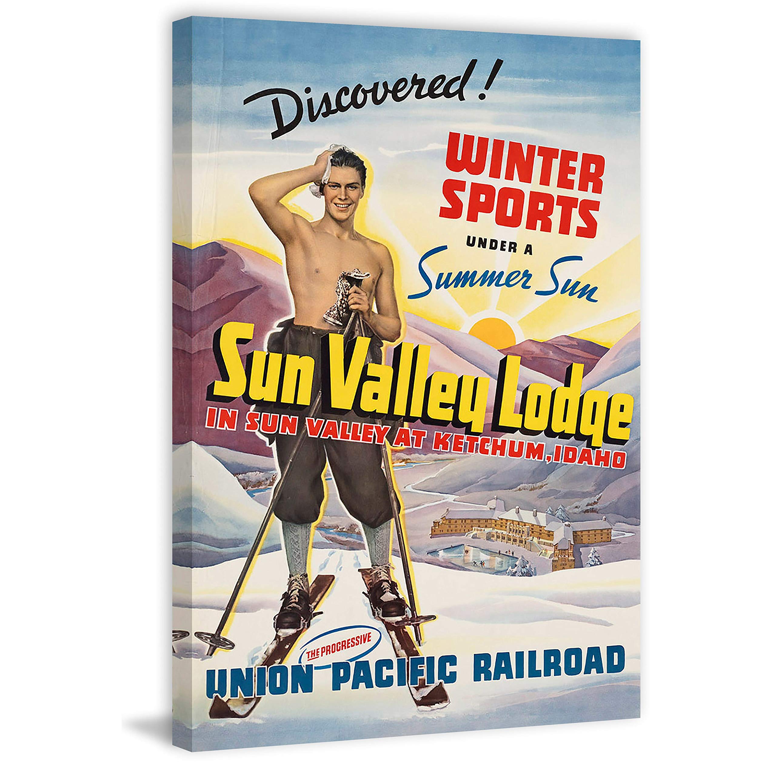 Sun Valley Lodge Painting Print on Wrapped Canvas - Marmont Hill Inc | Premium Wall Art Decor for Living Room, Bedroom & Office