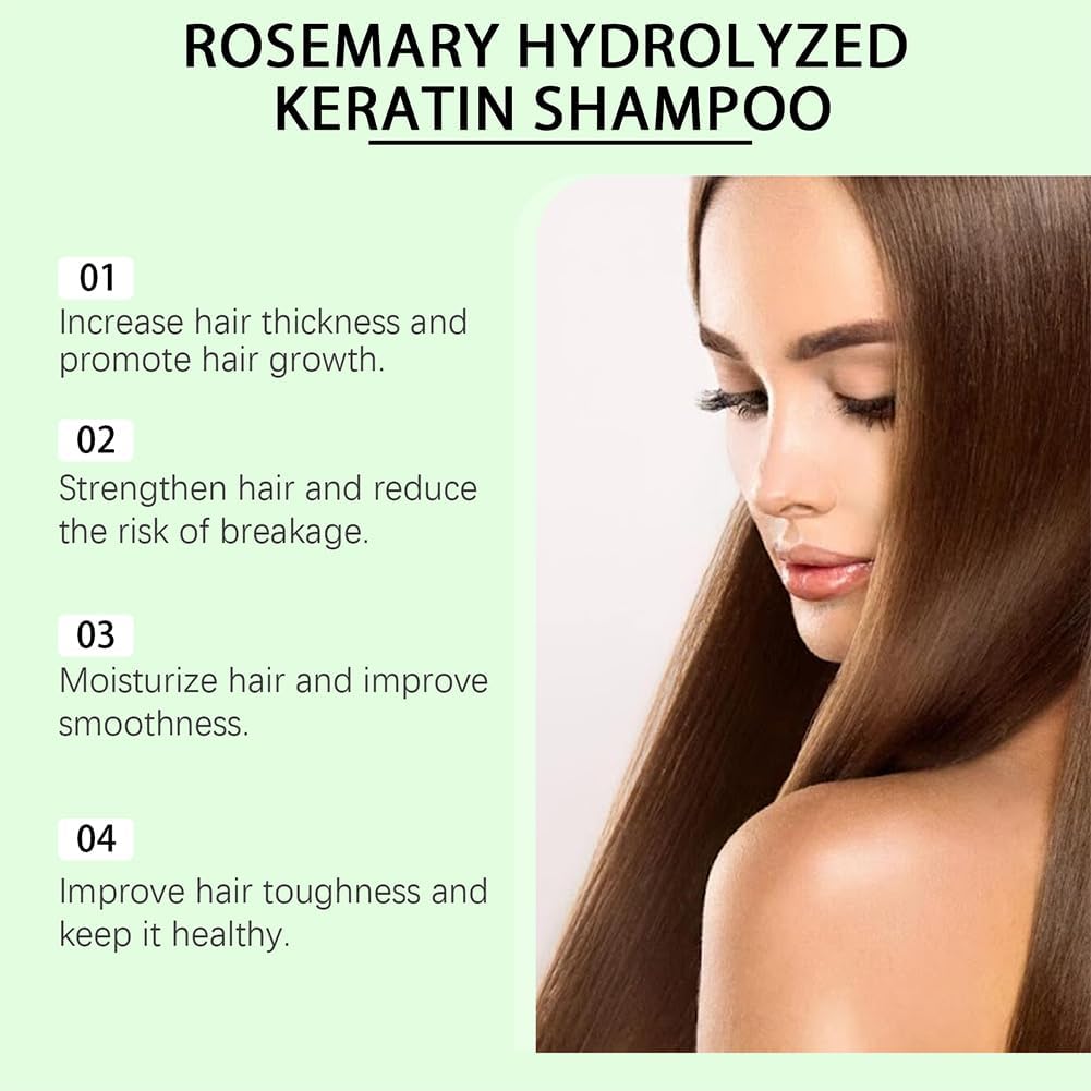 Hydrolyzed Keratin Hair Growth Shampoo for Women & Men - Natural Thickening & Strengthening Formula for Weak, Brittle Hair (1 Pack) | Daily Hair Care for Fuller, Healthier Locks