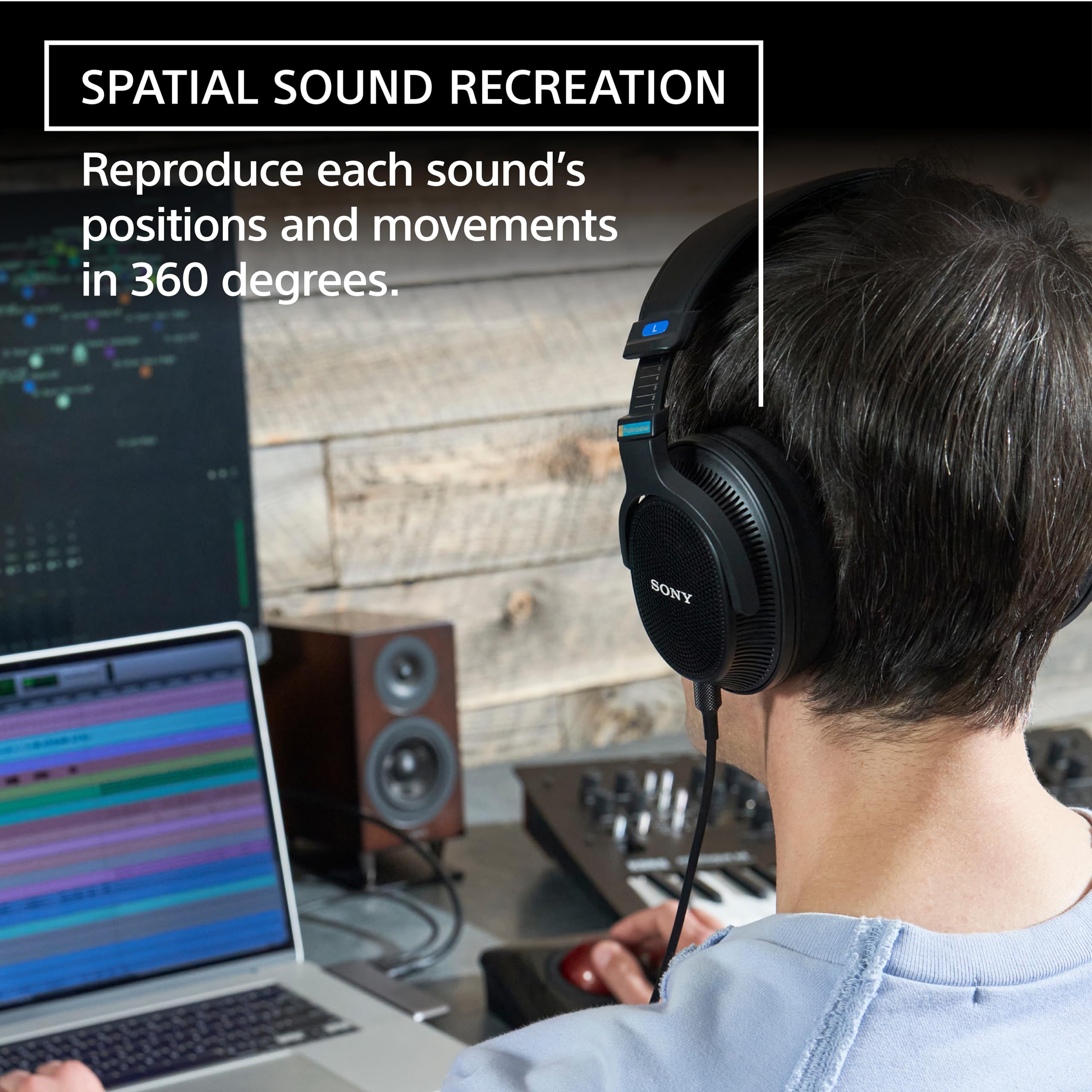 Sony MDR-MV1 Professional Open-Back Studio Headphones for Music Production, Mixing & Audio Monitoring - Perfect for Recording Studios, Podcasting & Home Audio Enthusiasts