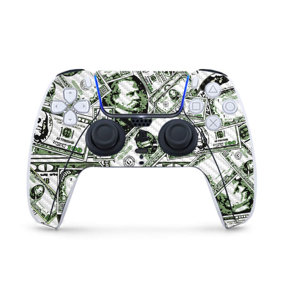 Premium Carbon Fiber Gaming Skin for PS5 Controller - Phat Cash Design | Durable Textured Finish | Easy to Apply & Remove | USA Made | Perfect for Gaming Enthusiasts & Customization Lovers