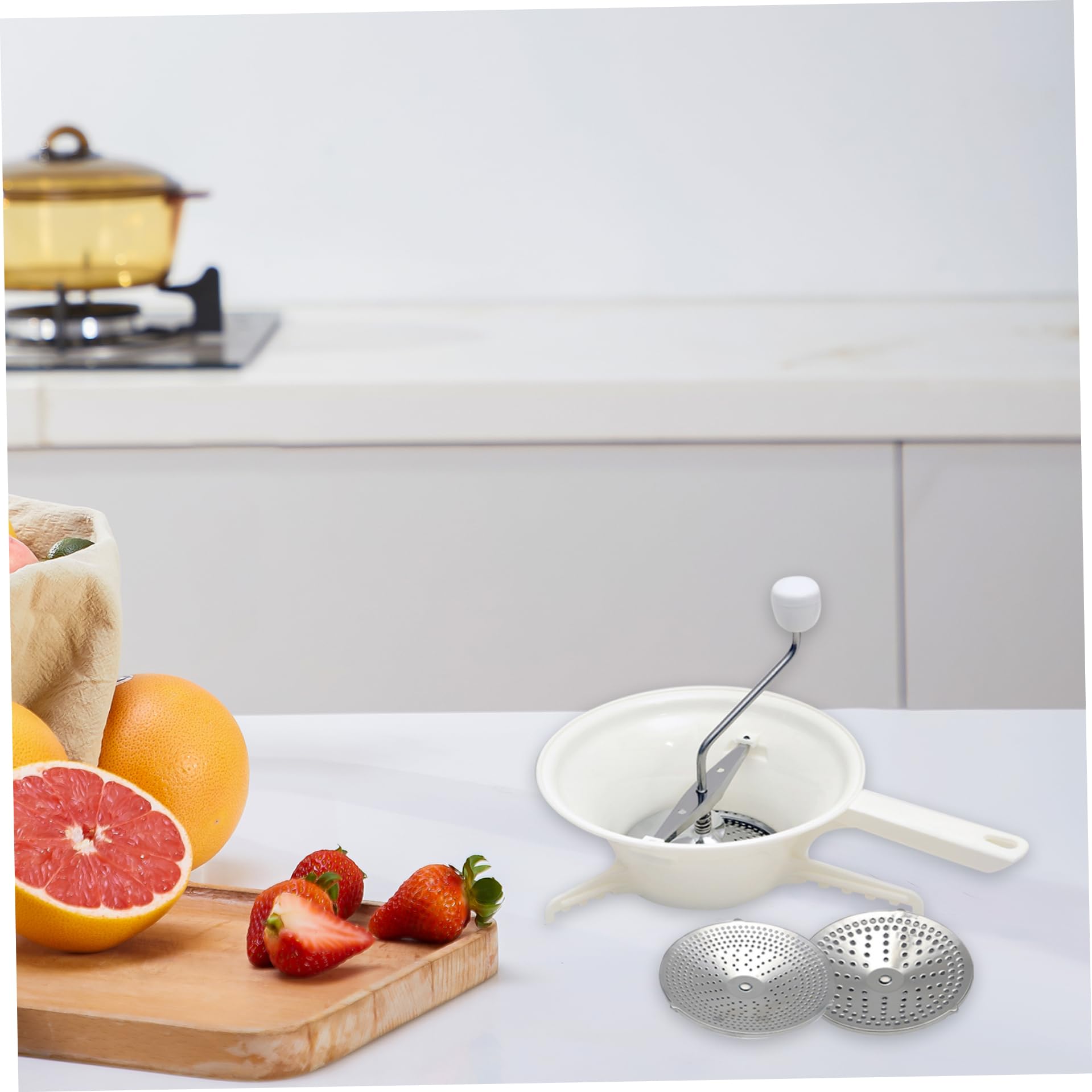 Stainless Steel Food Mill for Canning - 3 Interchangeable Grinding Discs - Manual Hand Crank Food Grinder for Tomato Sauce, Applesauce, Baby Food - Perfect for Home Kitchen, Camping & Food Preservation
