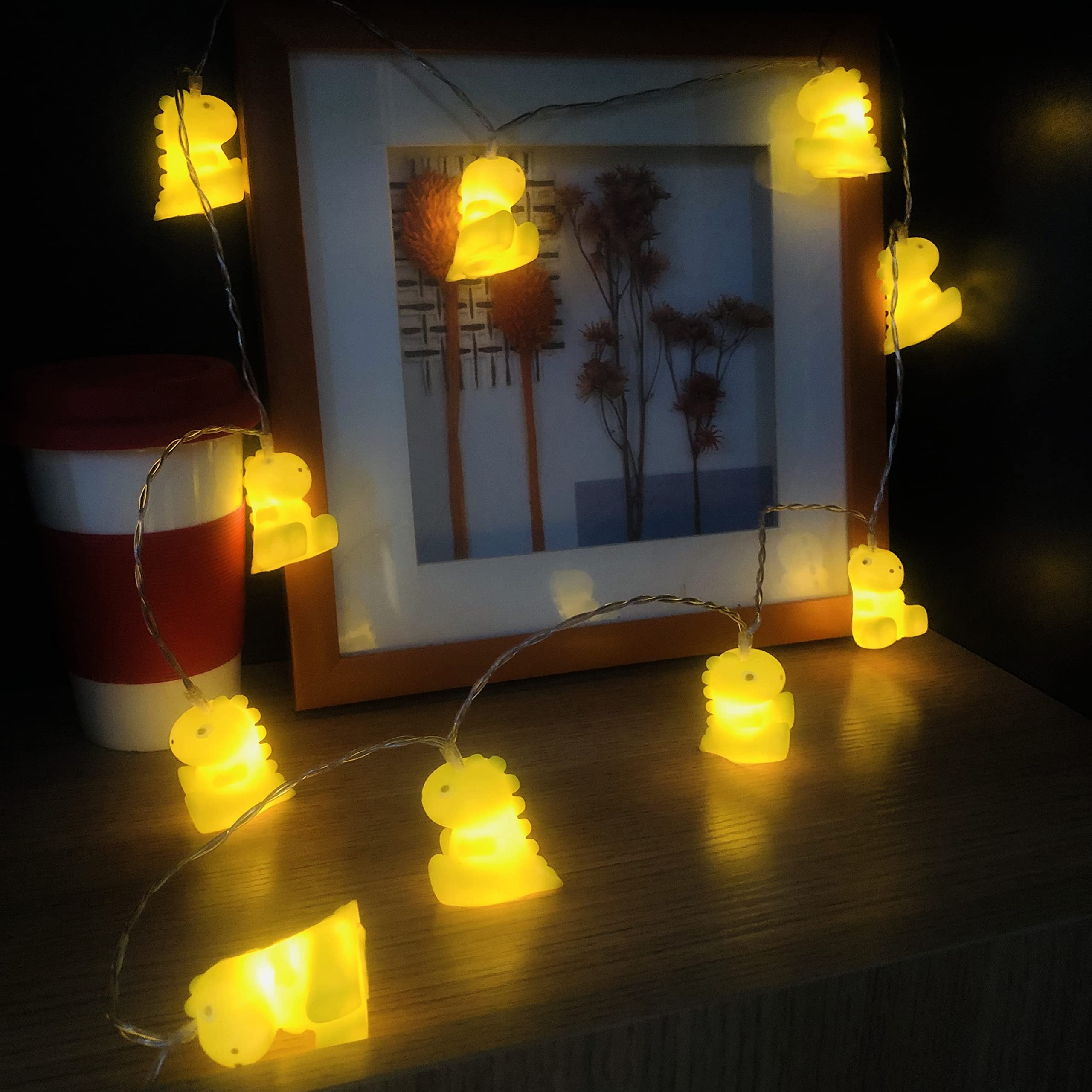 5.4 FT Cute Dinosaur String Lights - 10 LED Battery Operated Fairy Lights for Home, Party, Christmas & Camping Decor (1.65m/10LED, Small Dinosaur) - Perfect for Bedroom, Nursery, Garden & Outdoor Decorations
