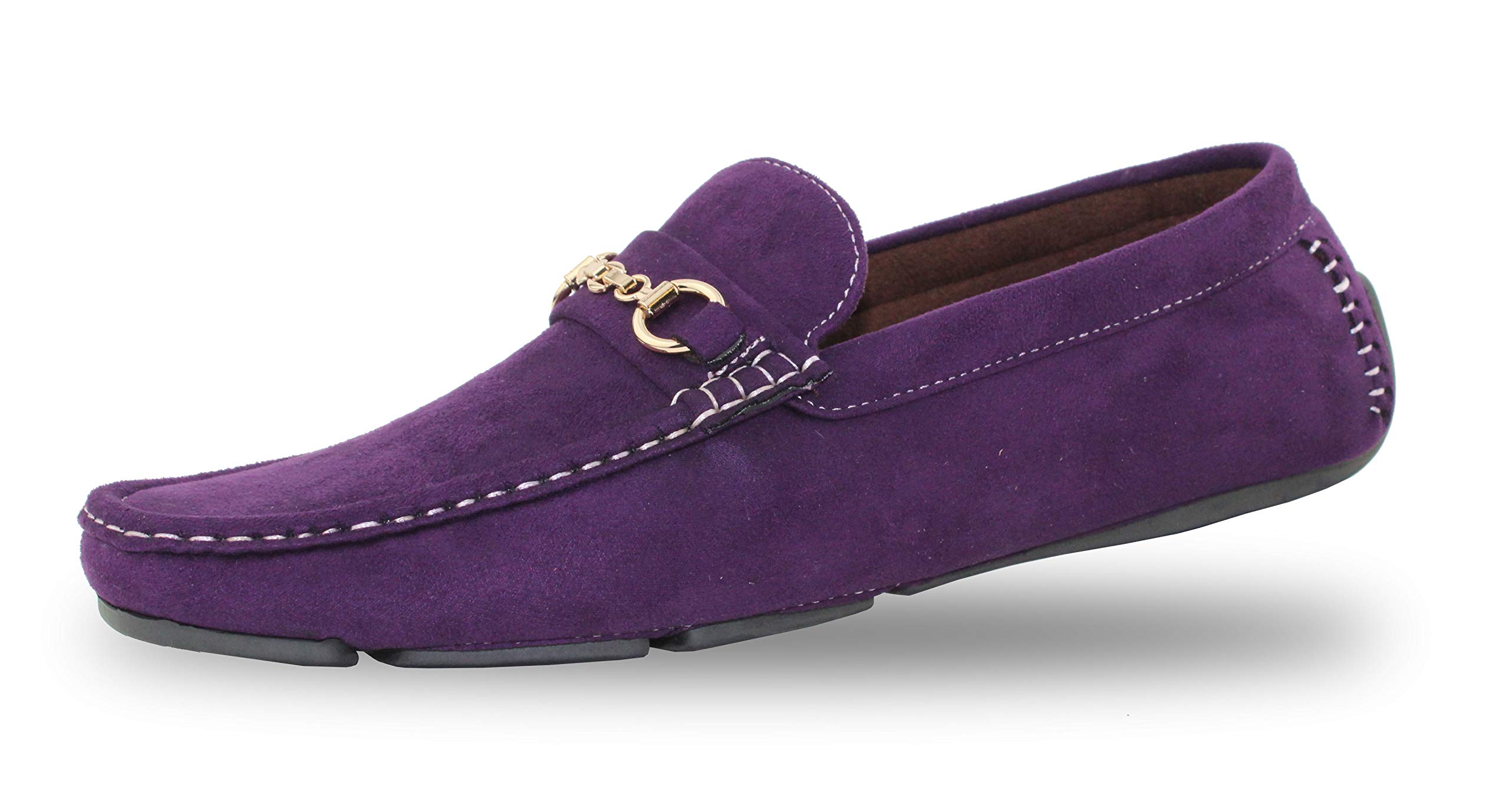 **Amali Ecker Men's Casual Loafers & Moccasins - Slip-On Driving Shoes with Chain Ornament - Comfortable & Stylish for Everyday Wear, Office, and Travel**