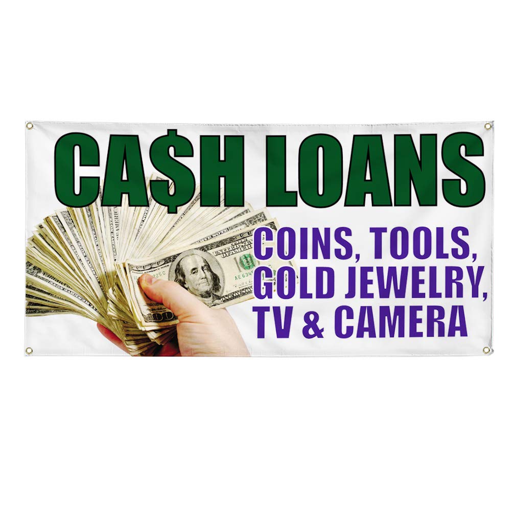 Custom Vinyl Banners 60x144 Inches - Weatherproof Outdoor Business Signs with 10 Grommets for Loans, Coins, Gold Jewelry & TV Advertising | Perfect for Storefronts, Trade Shows & Yard Sales