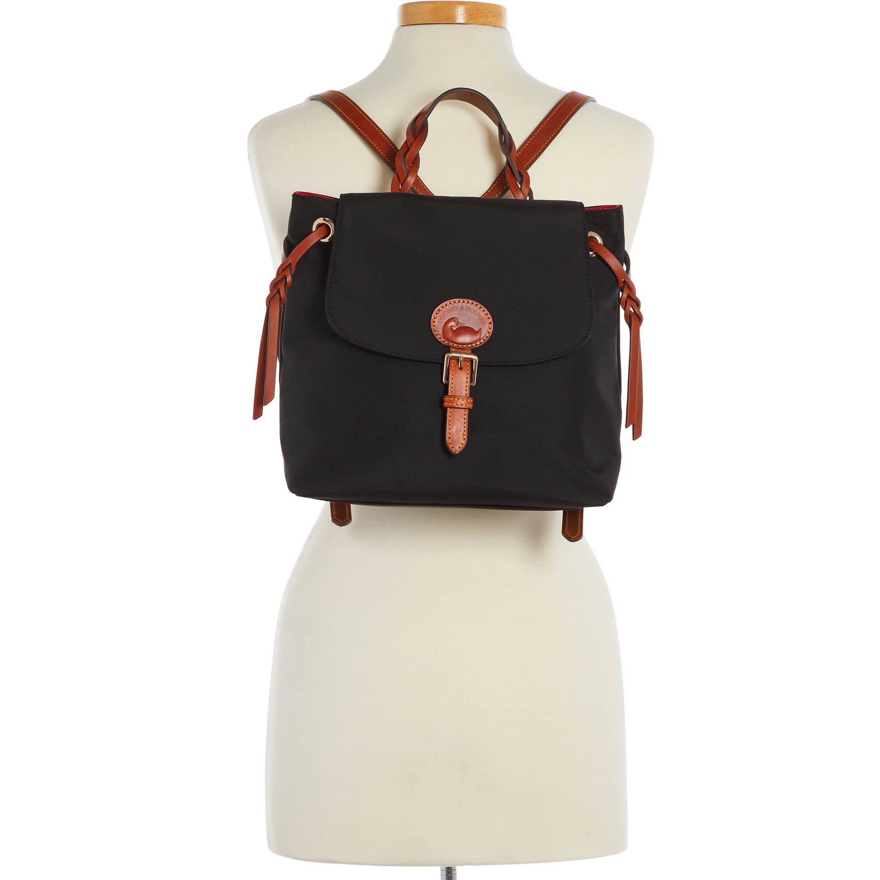 Dooney & Bourke Women's Nylon Flap Backpack Handbag - Black | Stylish Everyday Purse for Work, Travel & School