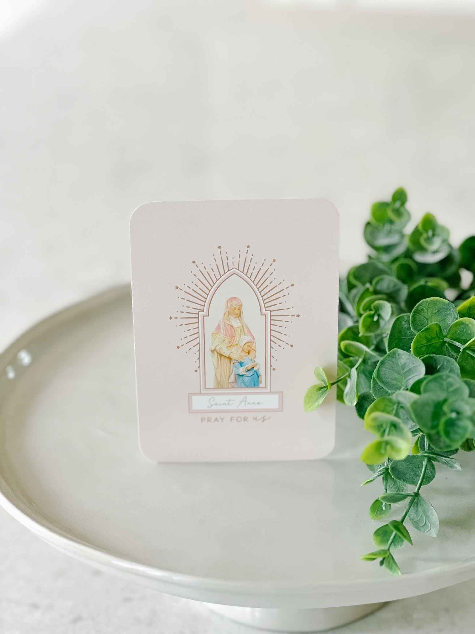 St. Anne Prayer Card - Religious Devotional Card for Catholic Faithful - Perfect for Prayer, Meditation & Gift Giving