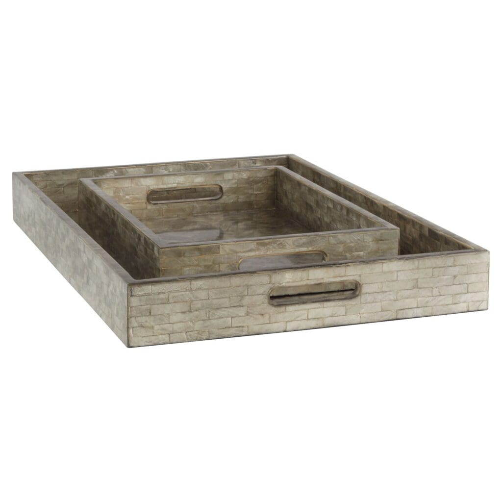 Cyan Design 11681 Triton Rectangle Serving Tray - Large Smoke Gray - Elegant Home Decor for Dining, Living Room & Party Hosting