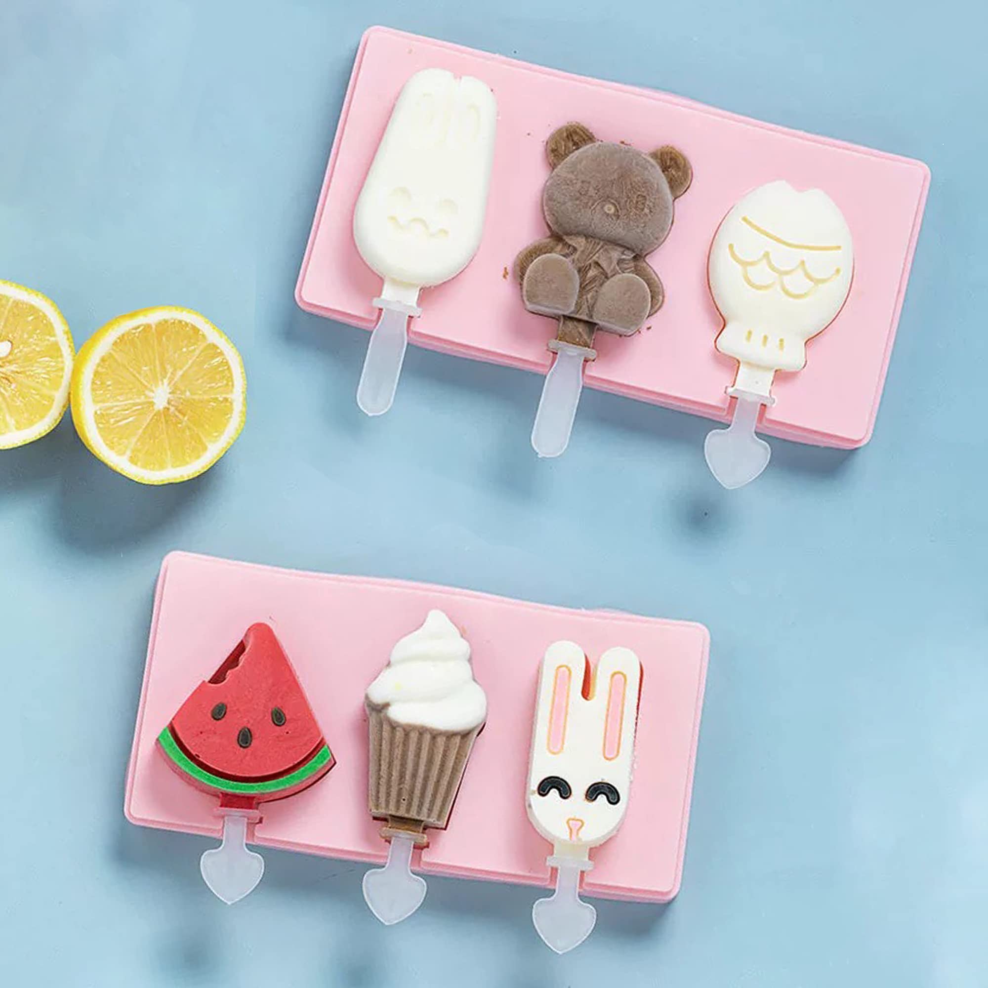 Premium Silicone Popsicle Molds for Kids - 2 Pack Mini Ice Pop Makers for Homemade Frozen Treats | BPA-Free Freezer Safe DIY Ice Cream Molds for Toddlers & Children | Perfect for Summer Snacks, Birthday Parties & Healthy Desserts