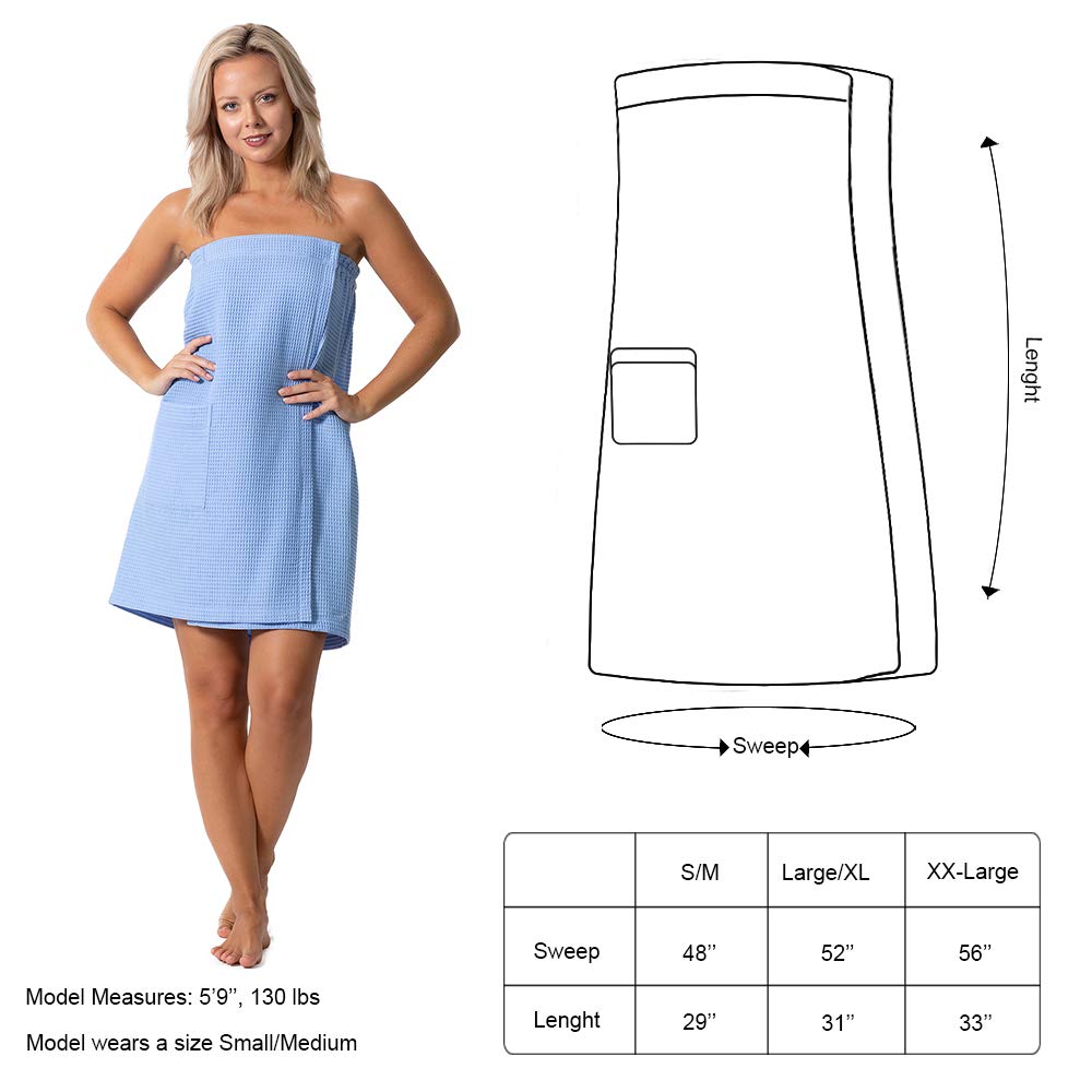 Quick Dry Lightweight Waffle Spa Robe for Women - Adjustable Belt & Elastic Top - Perfect for Bath, Pool, Beach & Relaxation at Home