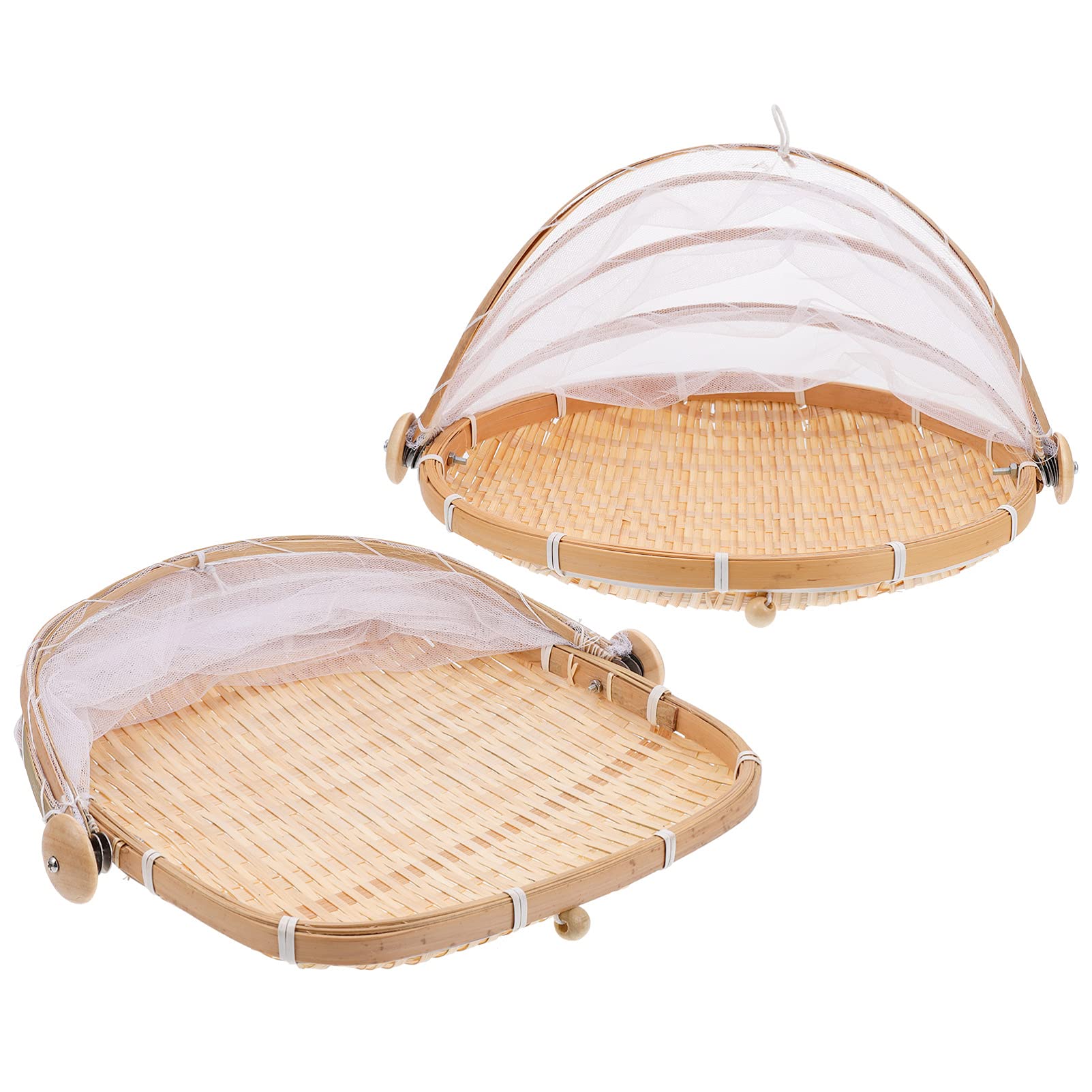 DOITOOL 2-Pack Outdoor Food Covers with Mesh - Reusable Picnic Food Tents for Vegetables, Fruits, Bread - Perfect for Camping, BBQs, Beach Parties & Outdoor Dining
