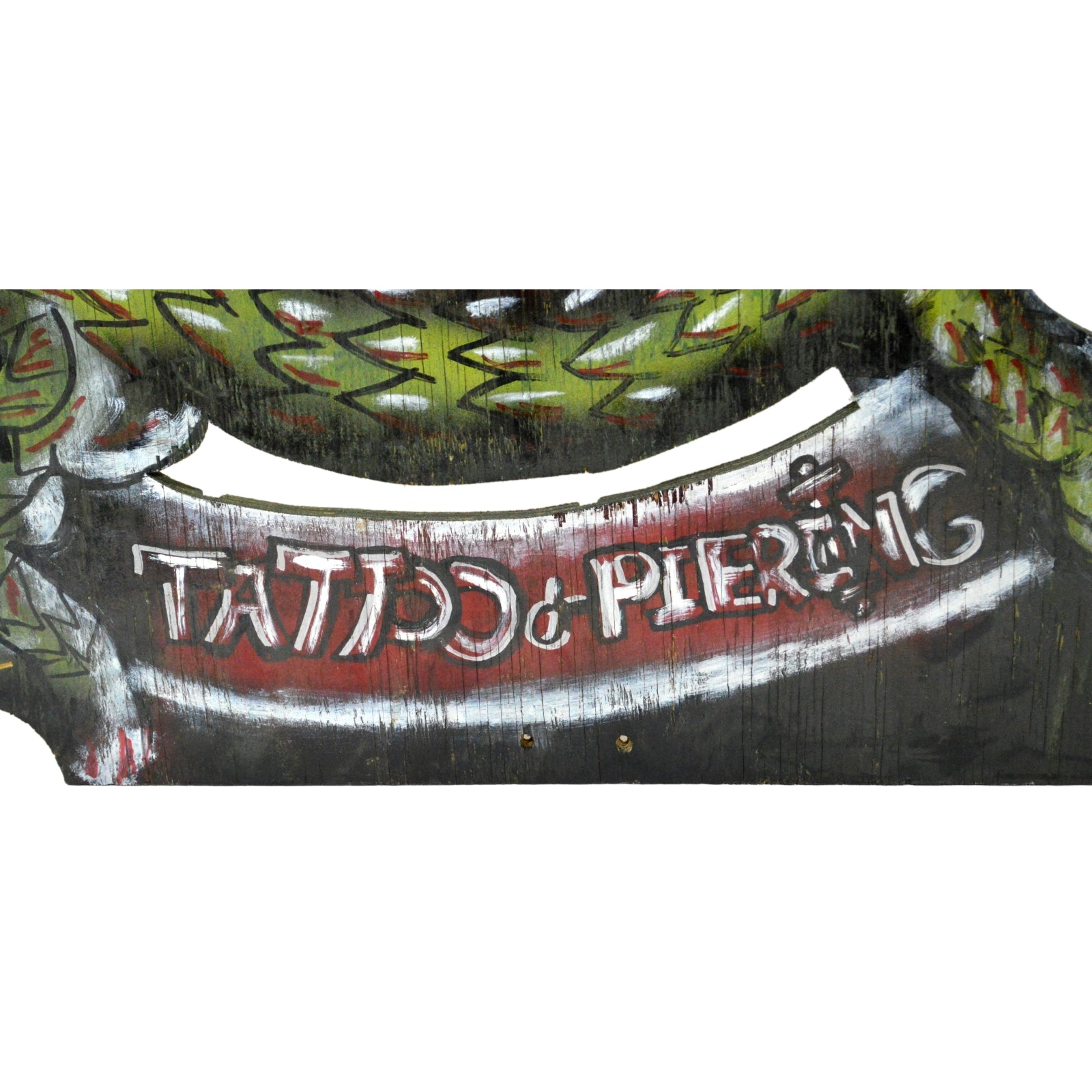 Unique Handmade OOAK Ink Works Tattoo & Piercing Sign - 48 Dragon Design - Perfect for Tattoo Parlors, Body Art Studios & Alternative Decor