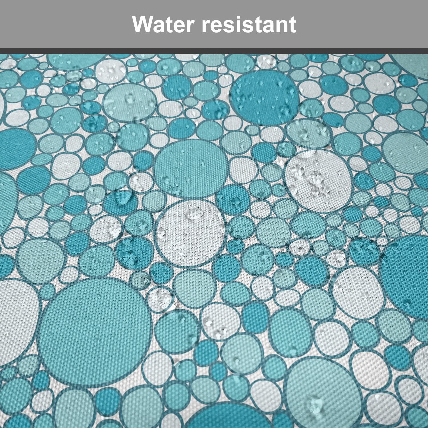 Ambesonne Abstract Chair Cushion 16x16 Inches - Modern Aqua Bubble Design Non-Slip Seat Pad for Kitchen, Dining, Patio & Outdoor Furniture - Turquoise Teal Home Decor Accessory