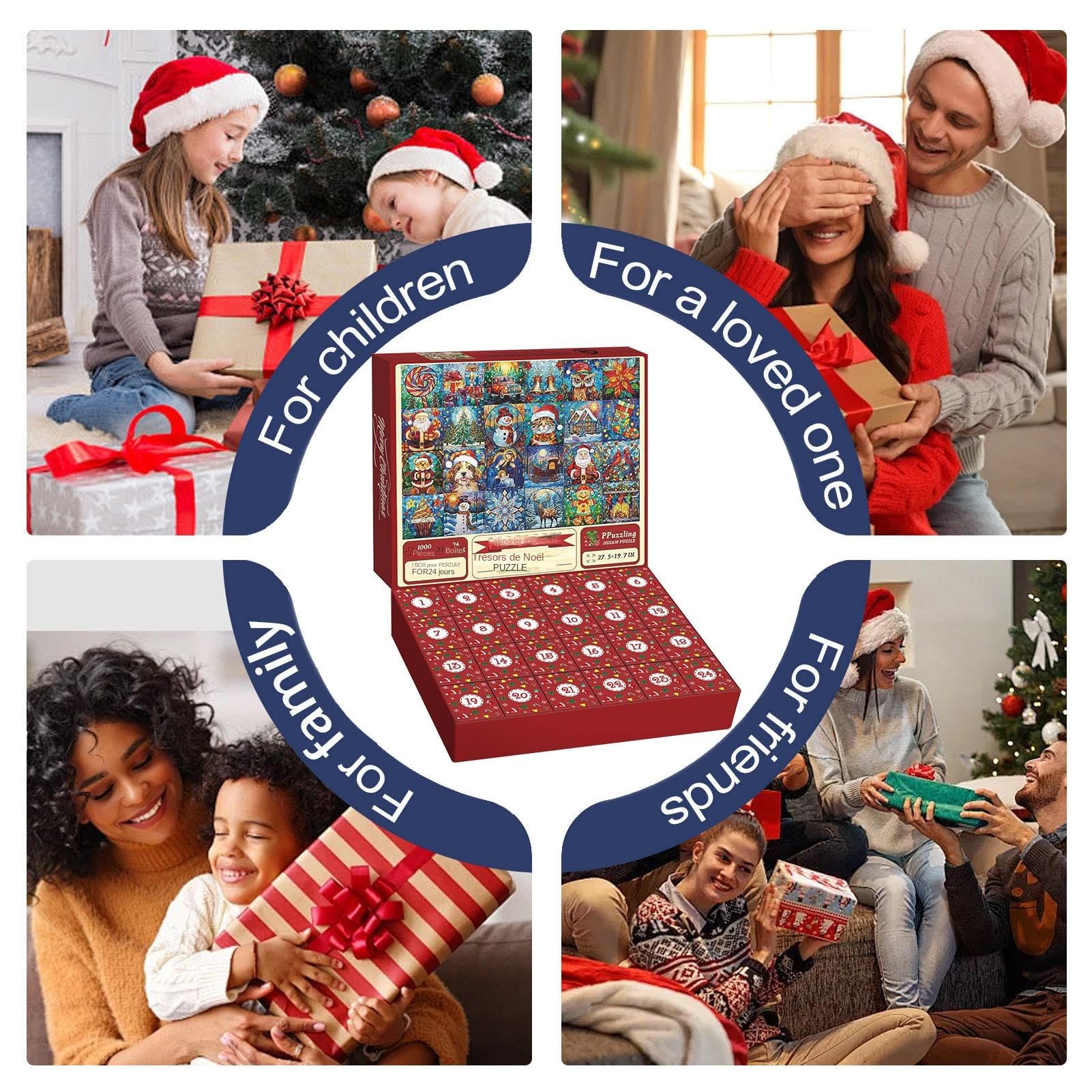 2024 Christmas Advent Calendar Puzzle - 1008 Piece Countdown Puzzle for Holiday Decor & Family Fun | Perfect for Christmas Countdown, Home Decor & Gift Giving