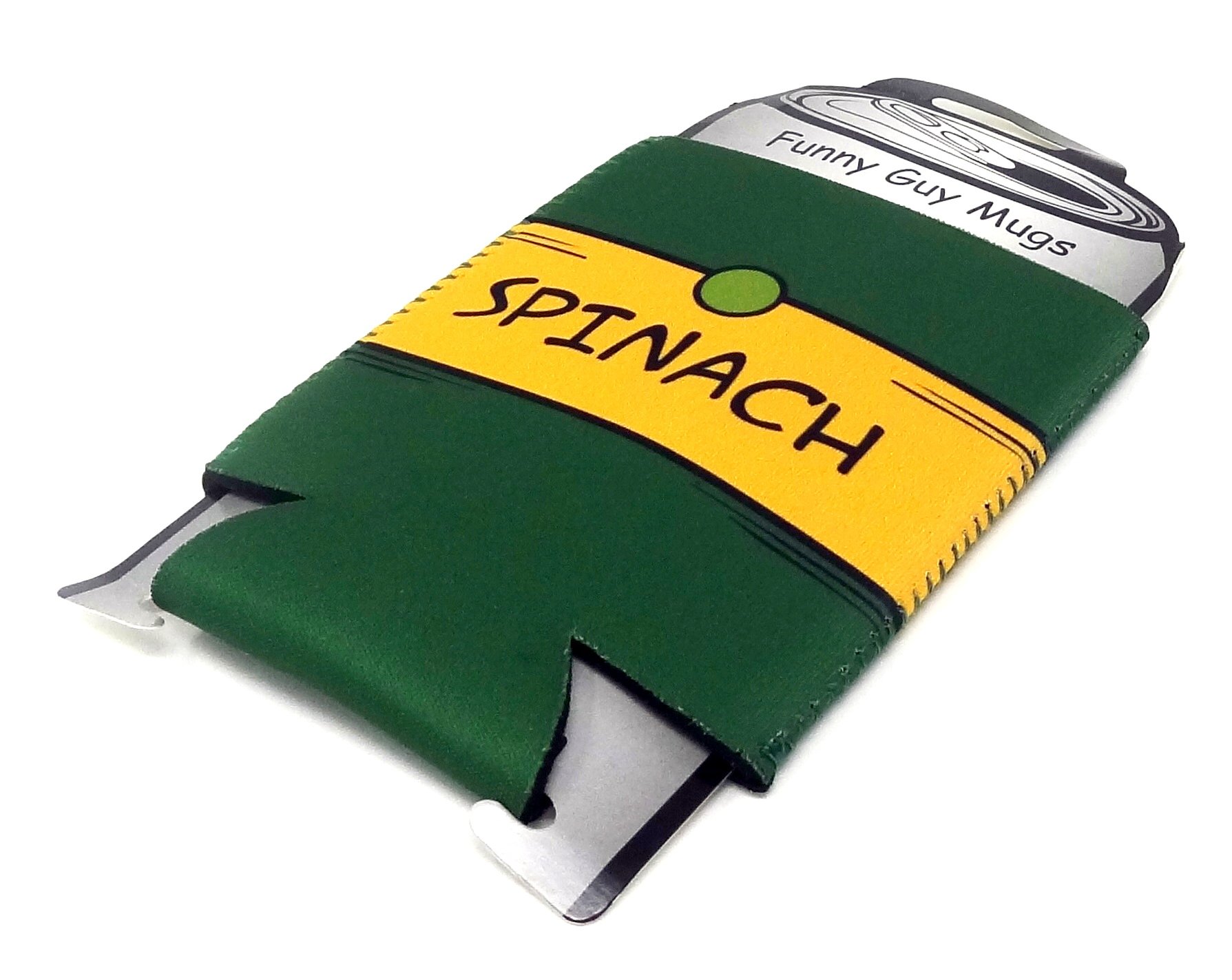 Funny Guy Spinach Collapsible Neoprene Can Cooler - Insulated Drink Holder for Beer, Soda & Beverages - Perfect for Parties, BBQs, Beach & Outdoor Activities