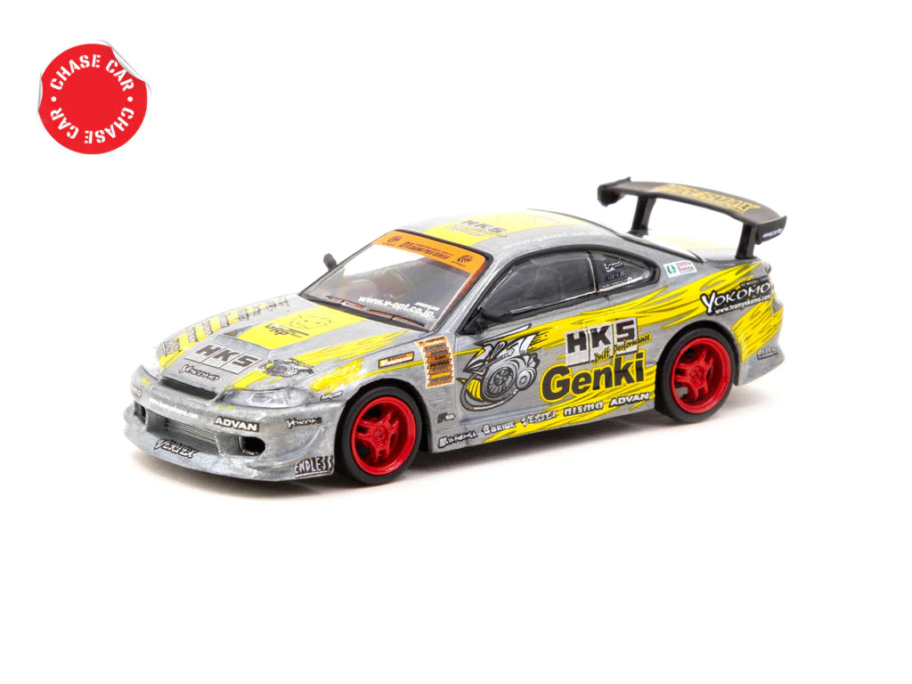 1:64 Nissan Silvia S15 HKS Hyper RS 2 Diecast Model Car by Tarmac Works - Collectible Japanese Tuner Vehicle for Display & Racing Scenes