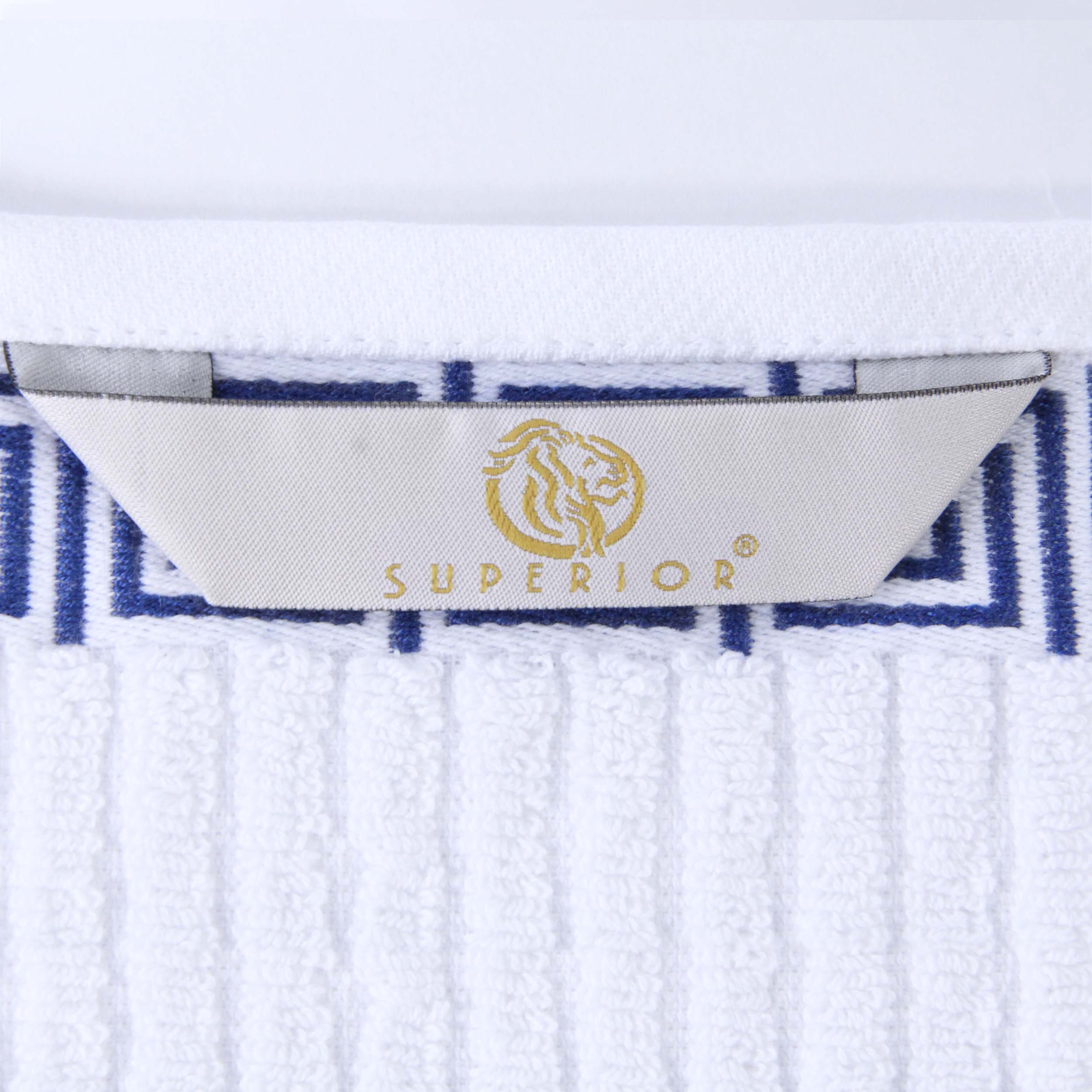 Premium 8-Piece Cotton Towel Set with Greek Scroll & Floral Design - Soft Bath Towels, Hand Towels & Washcloths - Perfect for Bathroom, Spa & Luxury Home Decor