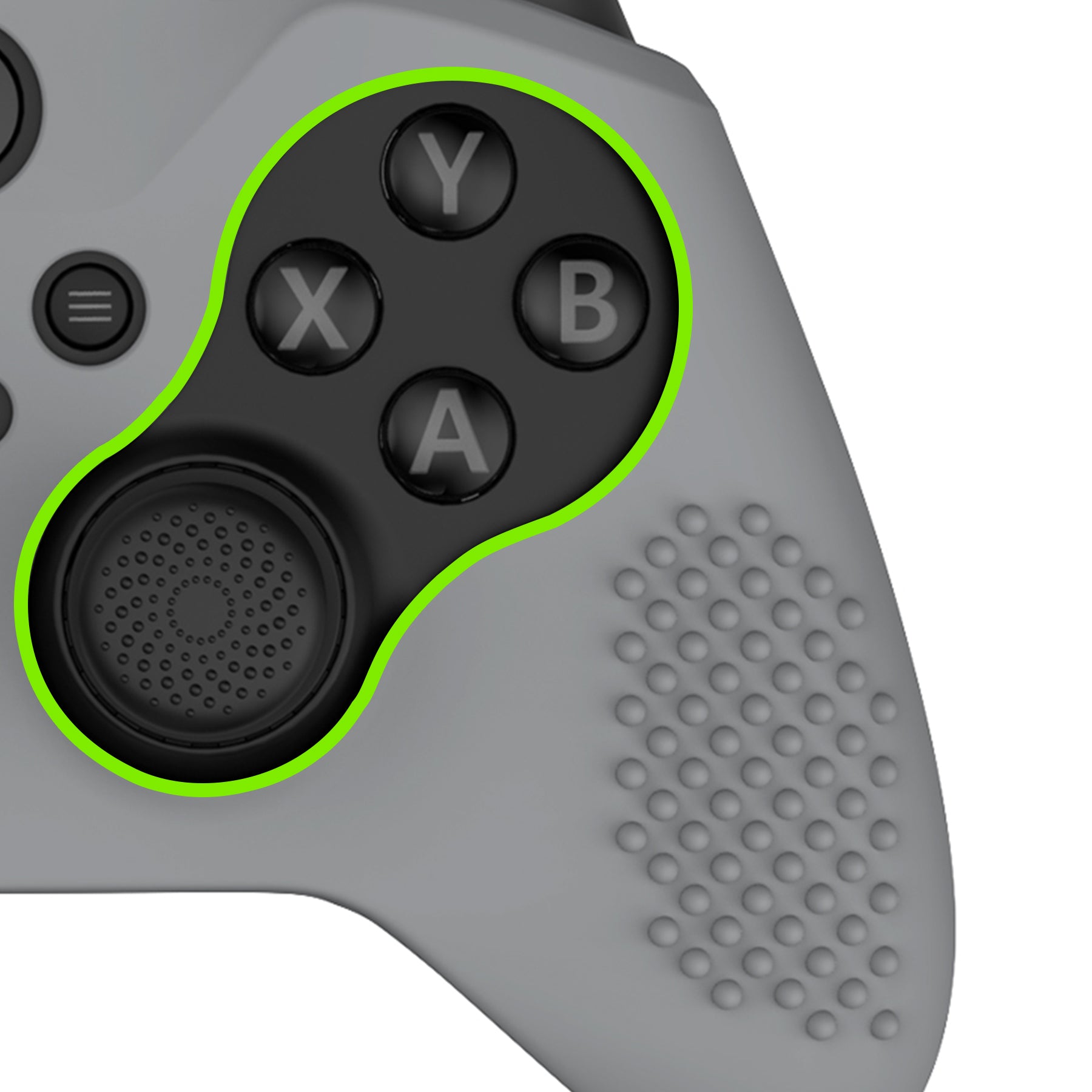 eXtremeRate PlayVital Anti-Slip Silicone Cover for Xbox One Elite Series 2 Controller (Model 1797 & Core) - Soft Gray Protective Skin with Thumb Grips & Analog Caps | Enhanced Grip for Gaming, Streaming & Esports | XBOWP0060GC