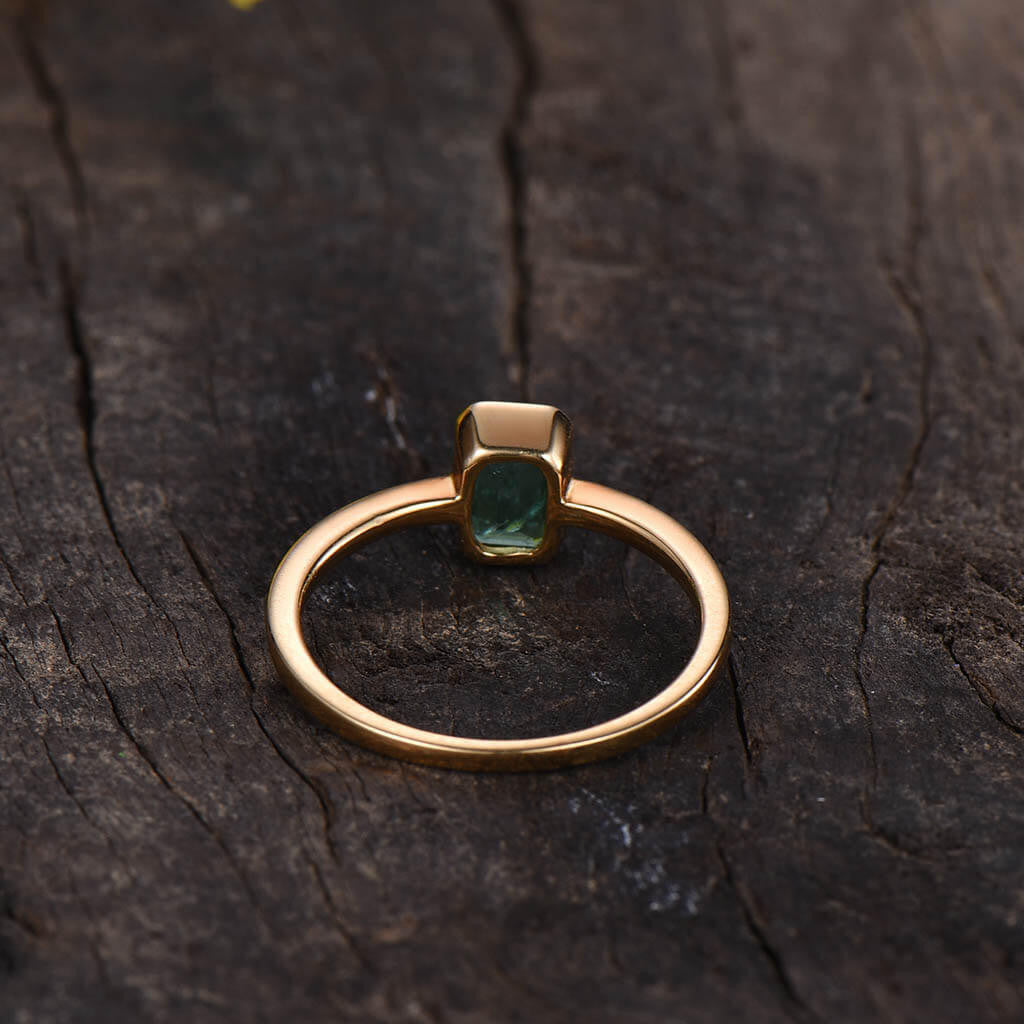Natural Emerald Cut Solitaire Engagement Ring - 14K Gold Wedding Band for Women - Perfect for Proposals, Anniversaries & Special Occasions