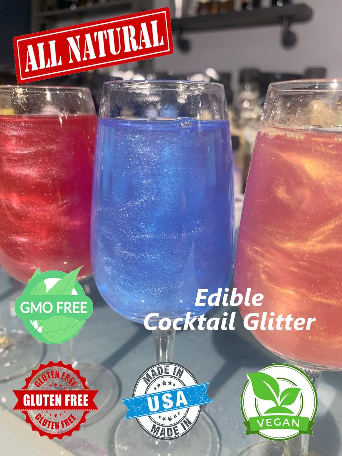 Snowy River Edible Gold Cocktail Glitter - 100% Natural Beverage Glitter for Cocktails, Margaritas, Wine, Beer & Drinks - Synthetic-Free, Food Safe (28g/1oz, Gold) - Perfect for Party Drinks, Wedding Toasts & Special Occasions