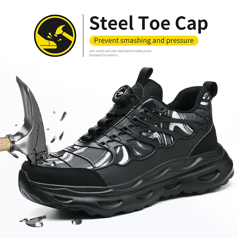 Steel Toe Work Sneakers for Men & Women - Lightweight Comfortable Safety Shoes for Industrial & Construction Workers | Perfect for Warehouse, Factory, and Outdoor Job Sites