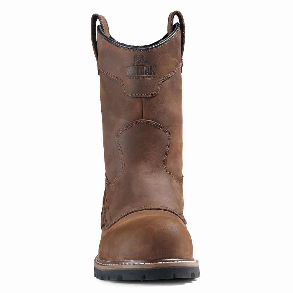 Kodiak McKinney Men's Waterproof Pull-On Composite Toe Work Boots - Safety Shoes for Construction, Hiking & Outdoor Work (Brown, KD0A4TERDBX)