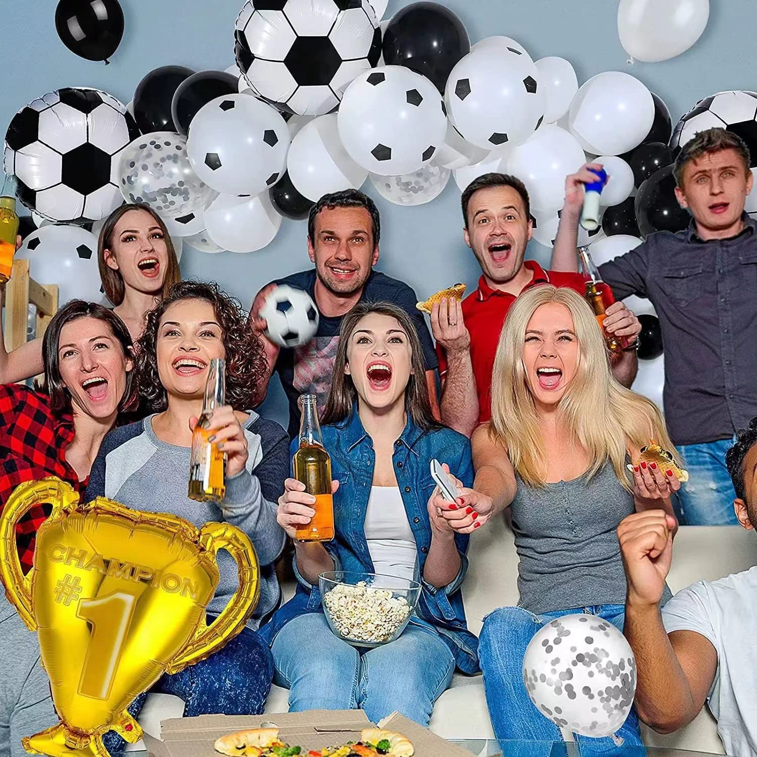 Sayelo 104PCS Football Party Balloons Kit - NFL Team Colors Latex Balloons for Birthday, Baby Shower, Wedding & Sports Themed Decorations - Perfect for Game Day, Tailgating & Football Fan Parties