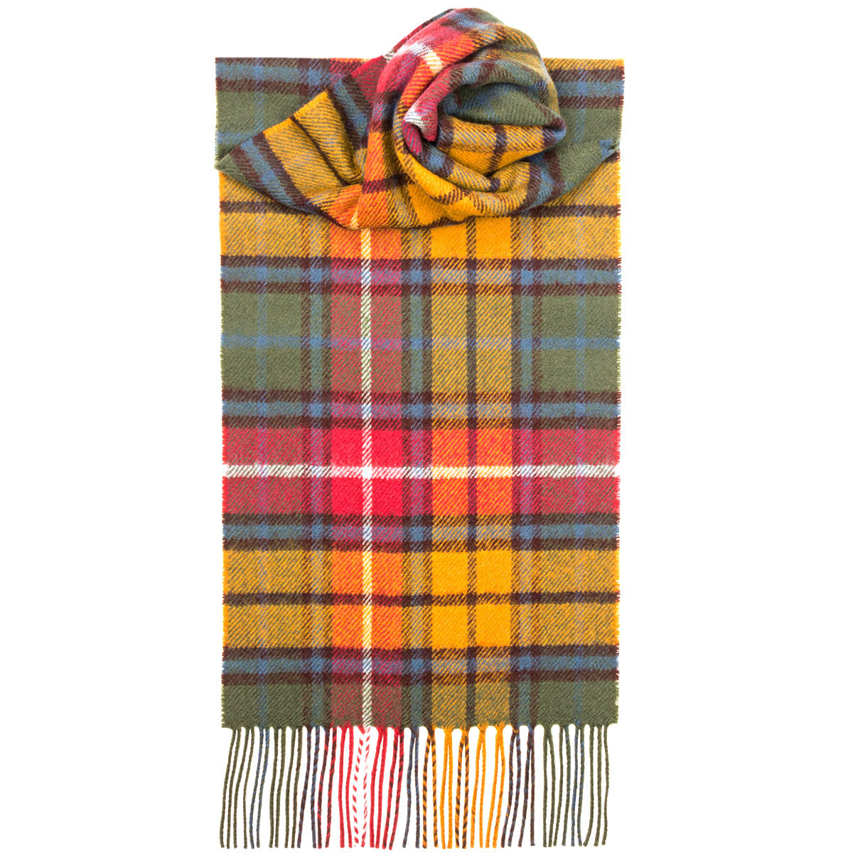 Buchanan Ancient Tartan Scarf - Premium Wool Plaid Wrap for Men & Women - Perfect for Winter, Fall Fashion & Scottish Heritage Events