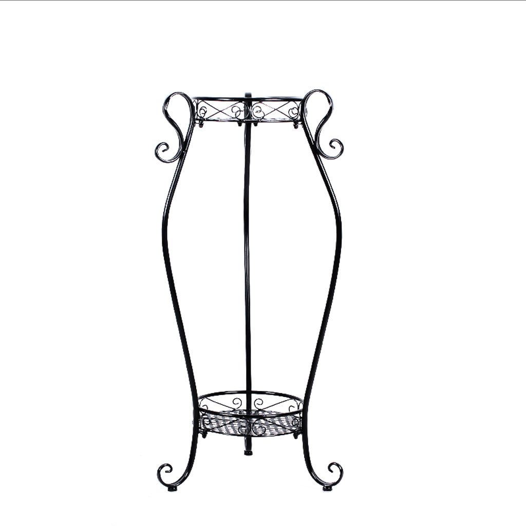 CHX Iron Art Multi-Layer Flower Stand for Balcony, Living Room & Interior - 37cm x 67cm Black Plant Shelf | Perfect for Home Decor, Indoor Gardening & Space Organization