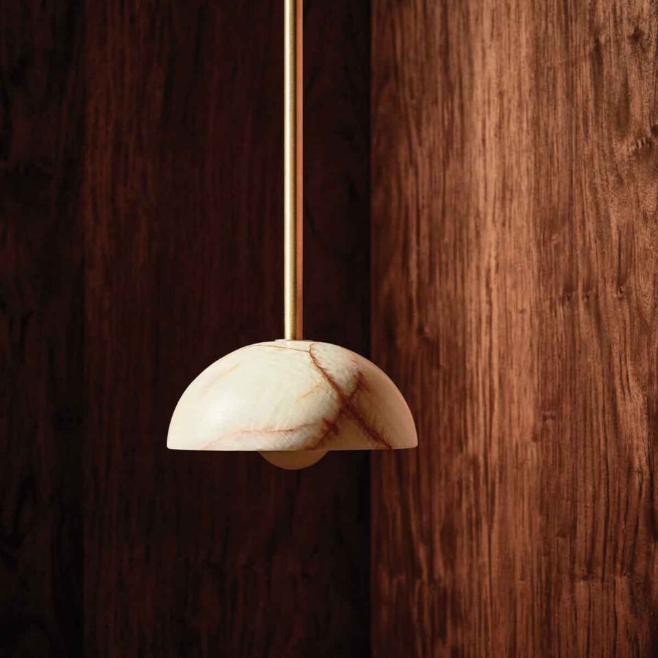PRE ORDER MARZ DESIGNS Aurelia Pendant Light - Jade Onyx & Brass Finish | Modern Ceiling Lighting for Dining Room, Bedroom & Living Room Decor