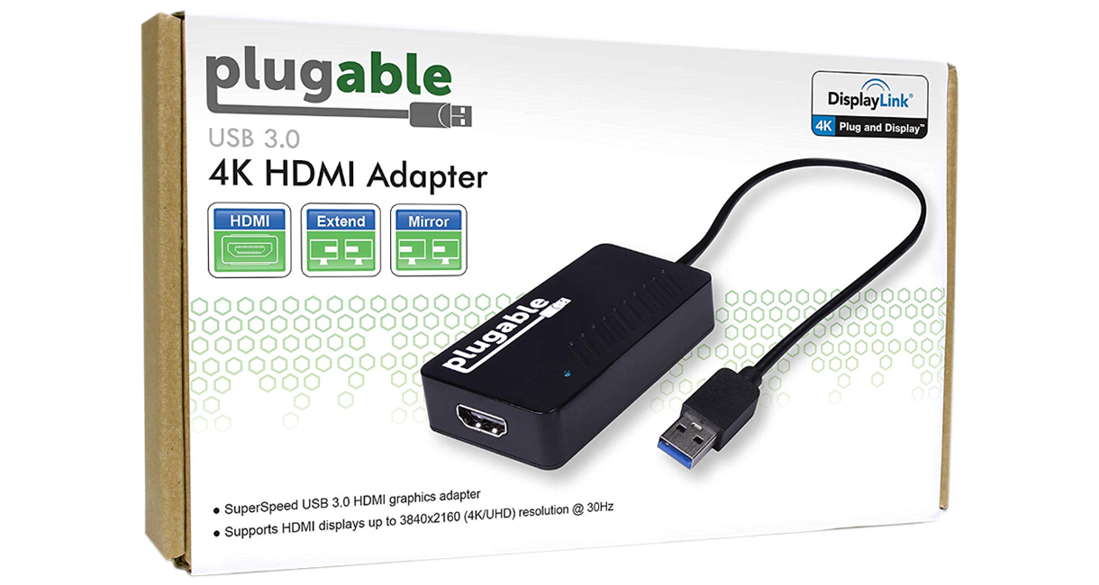 1x USB to HDMI 4K UHD Video Adapter Converter for Laptop, PC, Monitor - Stream HD Movies, Play Games, Extend Display for Work & Entertainment