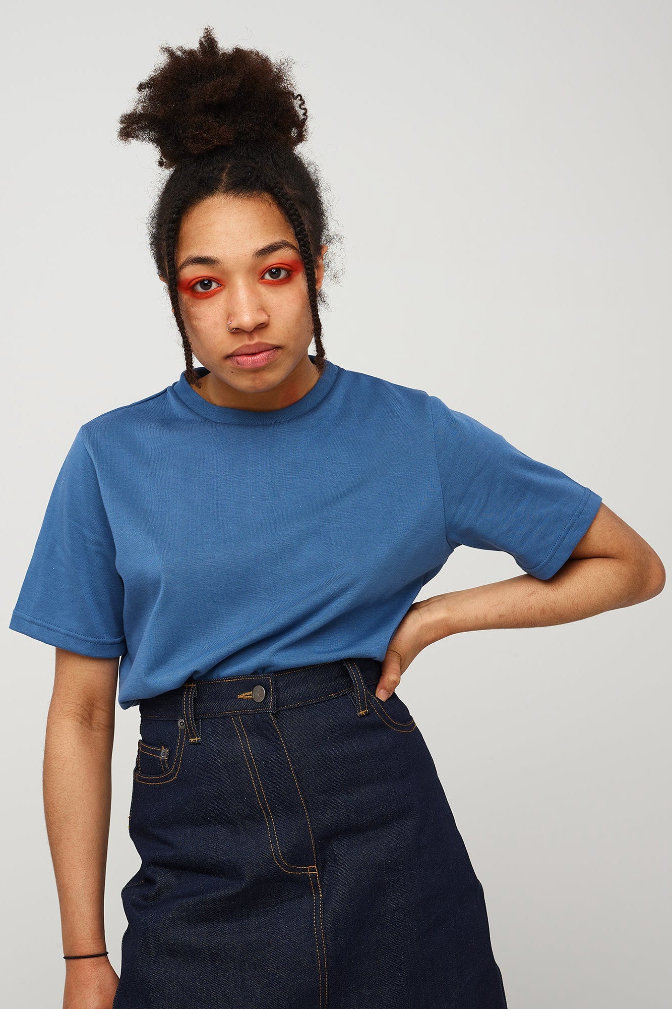 Women's Short Sleeve T-Shirt | Soft Cotton Casual Tee in RAF Blue | Perfect for Everyday Wear, Workouts & Summer Outfits