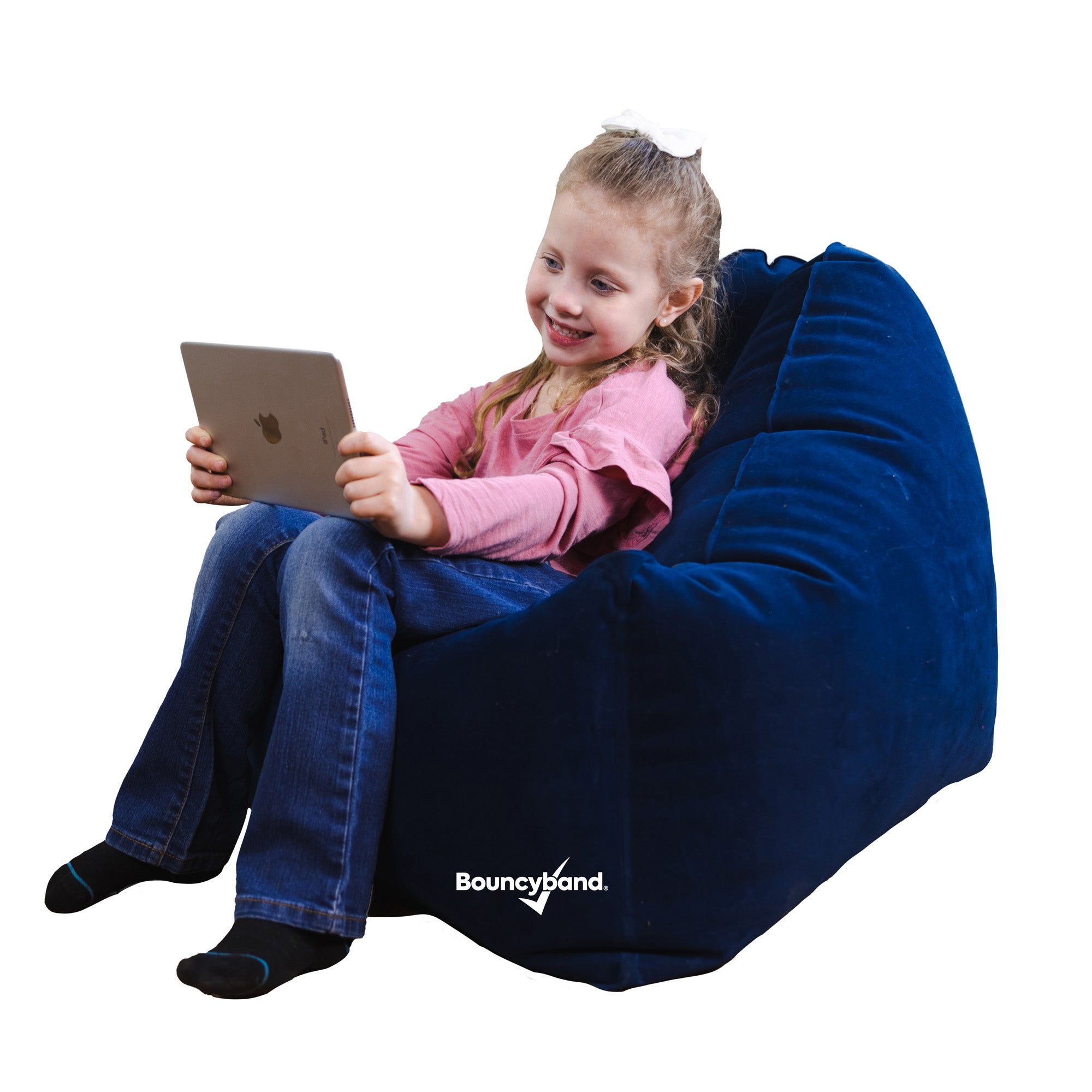 Bouncyband Comfy Cozy Peapod Inflatable Chair for Kids - Fun & Supportive Sensory Seating for Reading, Relaxing & Playtime