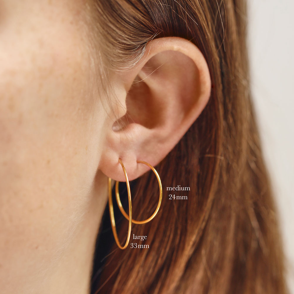 14K Gold Medium Hoop Earrings for Women - Classic Everyday Wear, Gift for Her, Perfect for Work, Parties & Special Occasions