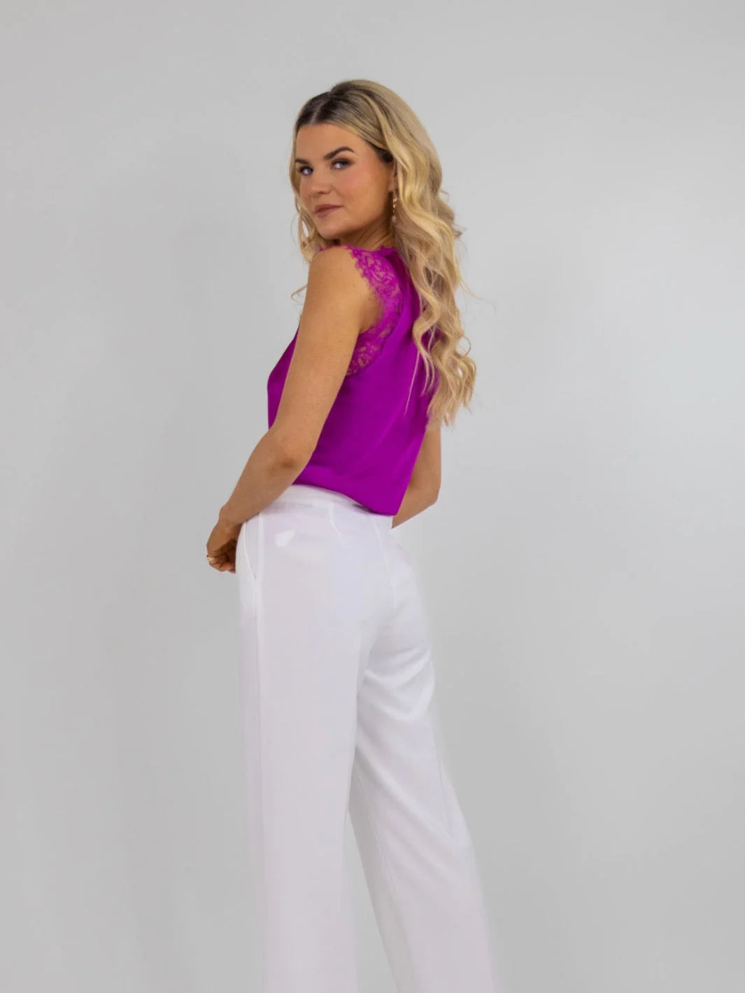 Lauren Cami Top in Magenta - Women's Sleeveless Casual Tank Top for Summer Outfits & Layering