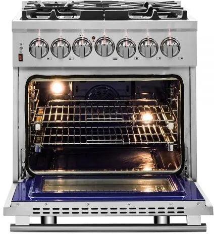 Forno 30-Inch Dual Fuel Range with Gas Cooktop & Electric Oven - Model FFSGS6125 | Professional Stainless Steel Kitchen Appliance for Home Chefs & Cooking Enthusiasts | Perfect for Baking, Roasting & Gourmet Meal Preparation
