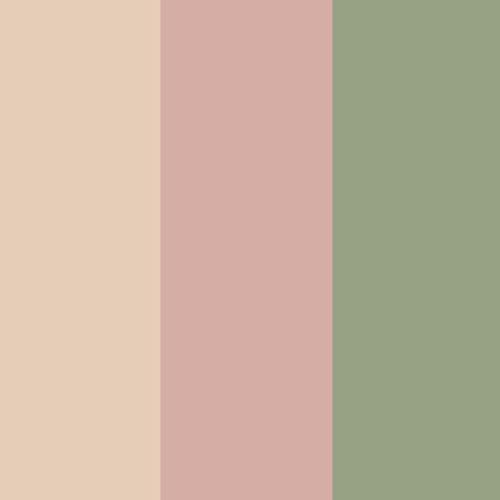 Matte Green, Pink & Off White