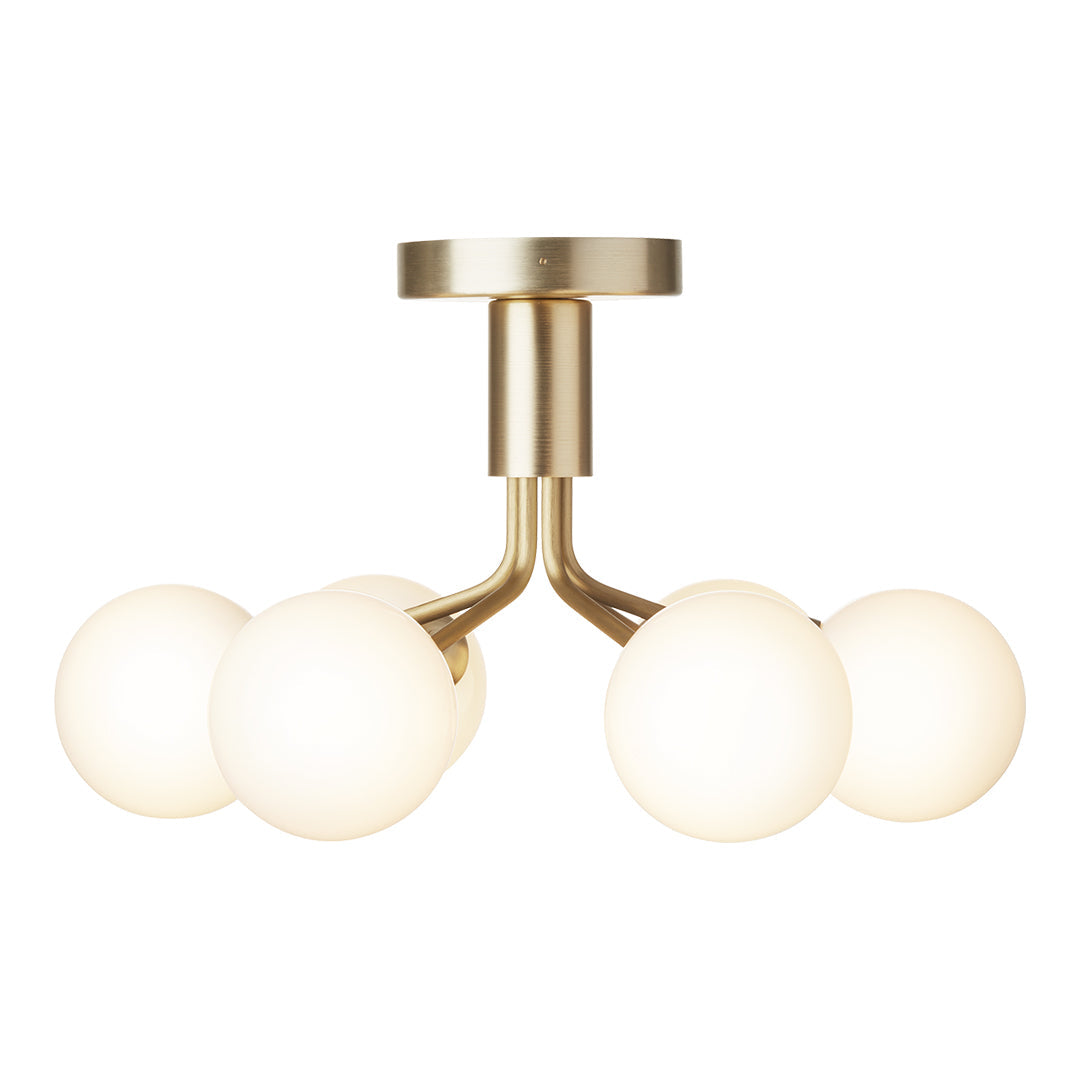Apiales 6-Light Modern Ceiling Fixture - Brushed Nickel Finish, Dimmable LED Chandelier for Dining Room, Bedroom, or Living Room Lighting