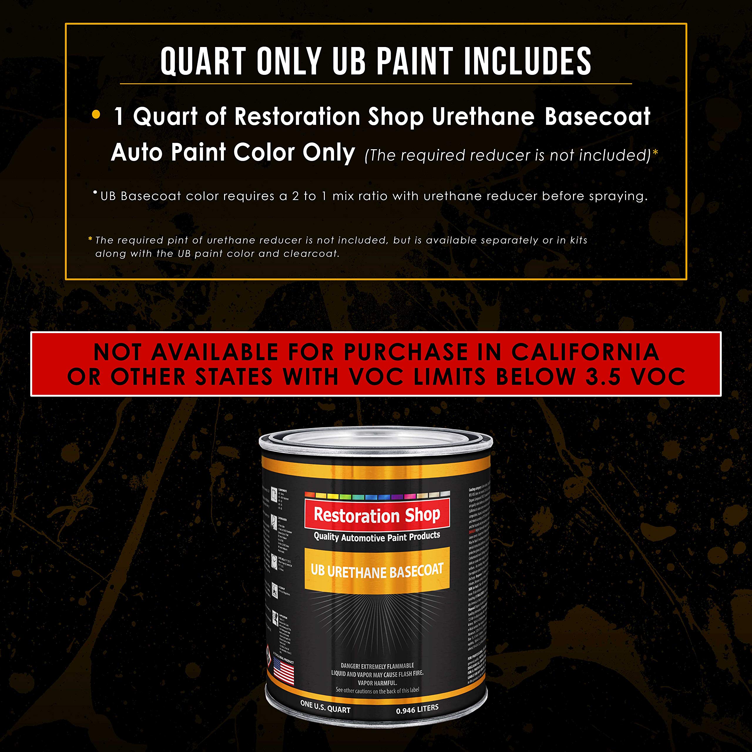 Restoration Shop - Autumn Gold Metallic Urethane Basecoat Auto Paint - Quart Size - High Gloss Professional Automotive Refinish Coating for Cars & Trucks - Perfect for Vehicle Restoration & Custom Paint Jobs